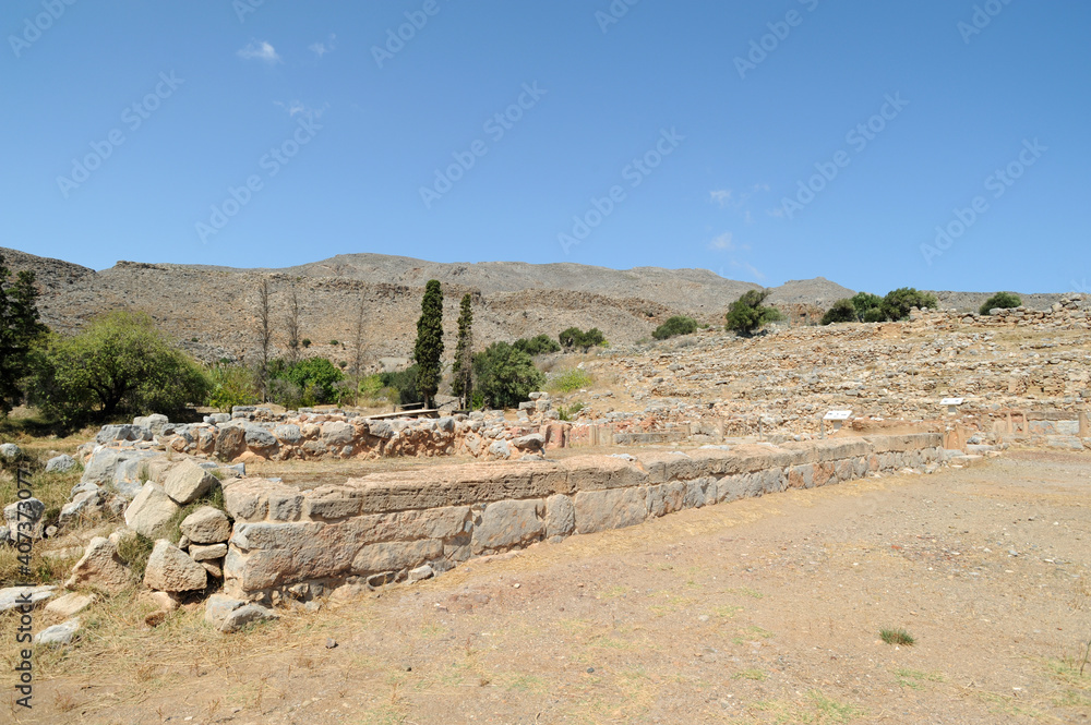 Salle de banquet du palais de Zakros près de Sitia en Crète