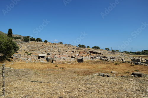 L'aile ouest du palais de Zakros près de Sitia en Crète