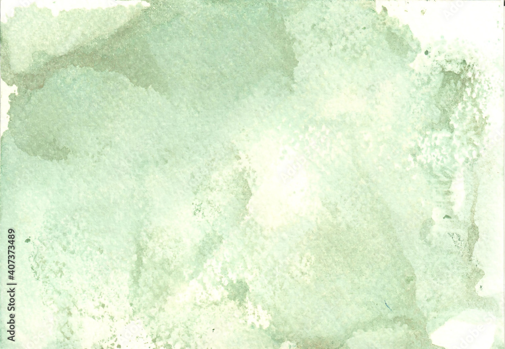 Sage abstract watercolor hand painted background