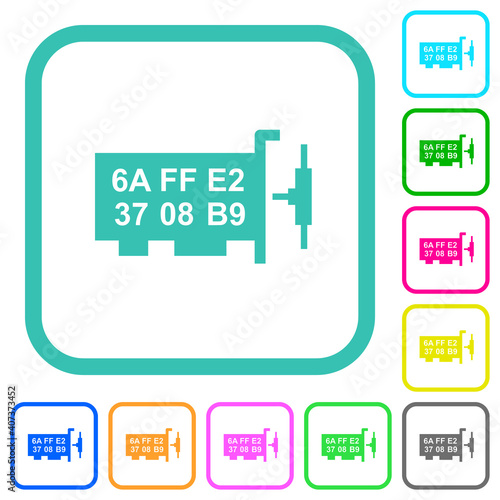 Network mac address vivid colored flat icons