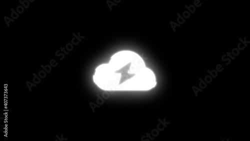 CLOUD LIGHTNING animation vibrant neon colourful digital motion intro text on dark screen background