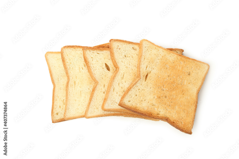 Fresh tasty toasts isolated on white background Fresh tasty toasts isolated on white background