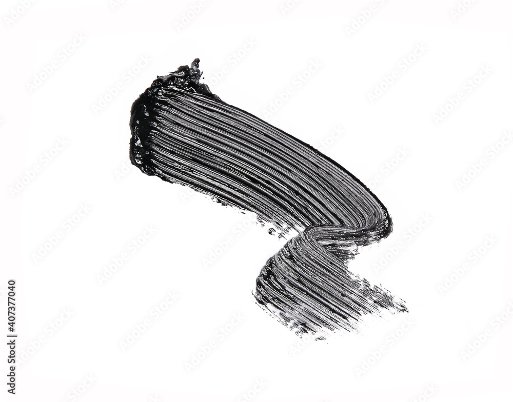 Black mascara brush strokes isolated on white Black mascara brush strokes isolated on white