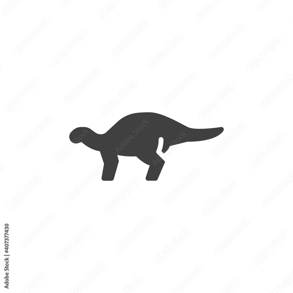 Iguanodon dinosaur vector icon. filled flat sign for mobile concept and web design. Iguanodon glyph icon. Symbol, logo illustration. Vector graphics