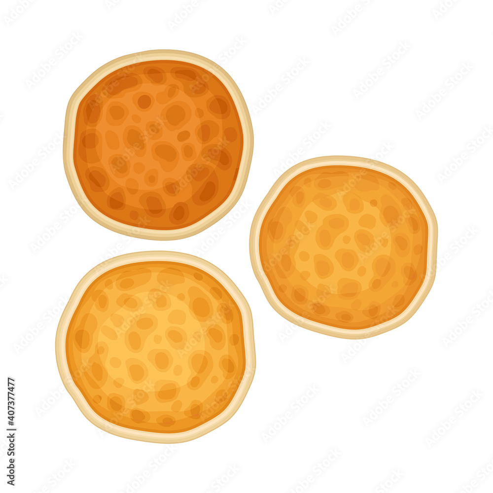 Baked Sweet Pancake as Breakfast Ingredients Vector Illustration Baked Sweet Pancake as Breakfast Ingredients Vector Illustration