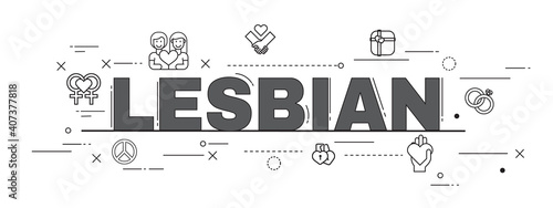 Design Concept Of Word LESBIAN Website Banner