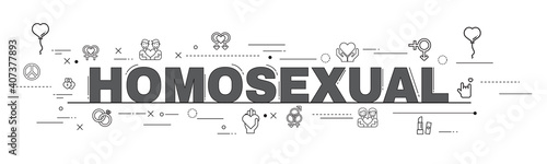 Design Concept Of Word HOMOSEXUAL Website Banner
