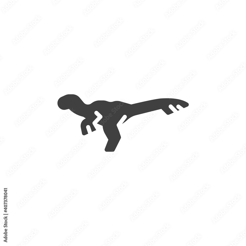 Allosaurus dinosaur vector icon. filled flat sign for mobile concept and web design. Allosaurus glyph icon. Symbol, logo illustration. Vector graphics