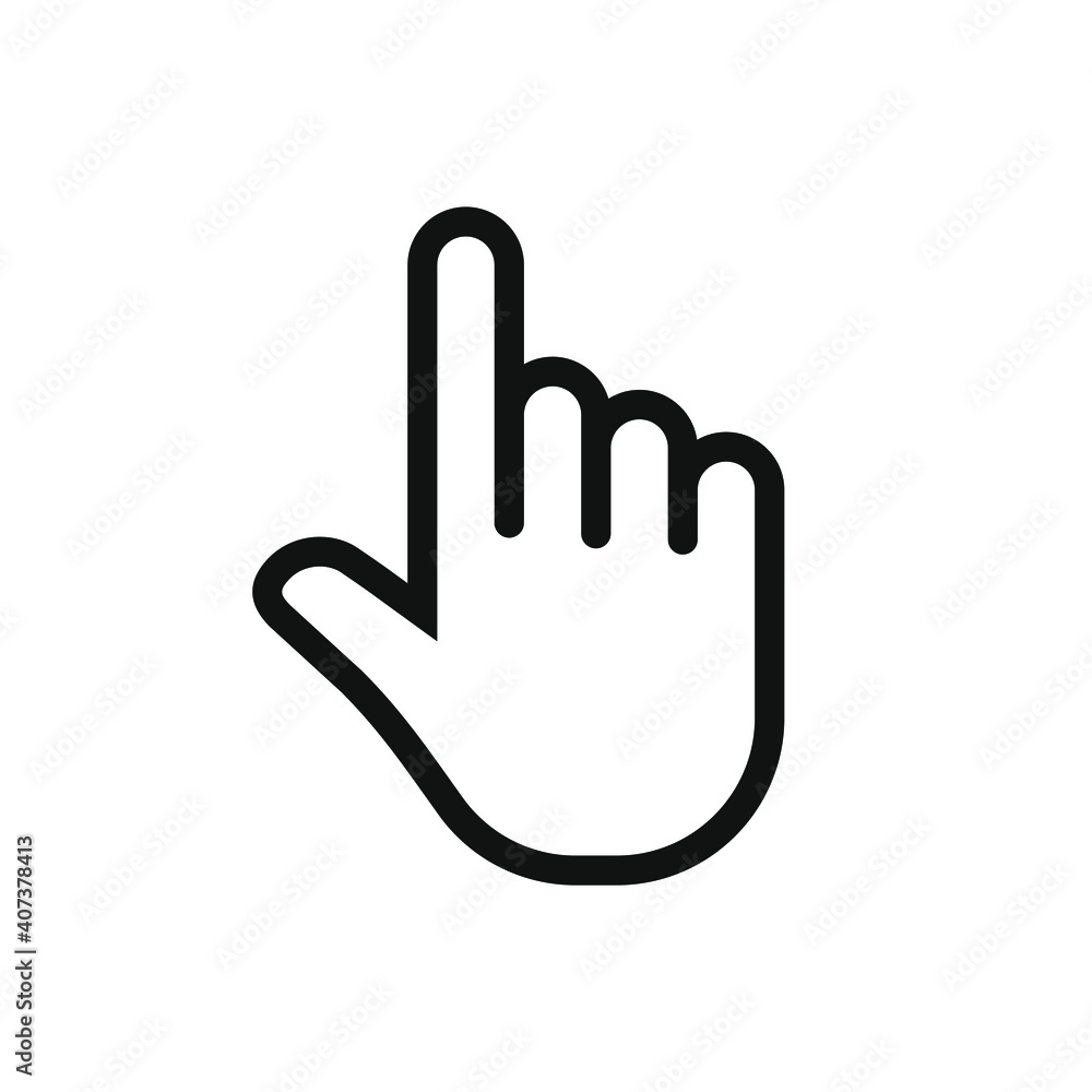 Click hand vector icon. Pointing finger sign. Cursor pointer symbol. Web  and application interface image. Press or tap clip-art logo. Stock Vector |  Adobe Stock