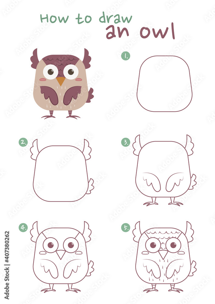How to Draw Owls with Step by Step Drawing Lesson | How to Draw Step by  Step Drawing Tutorials