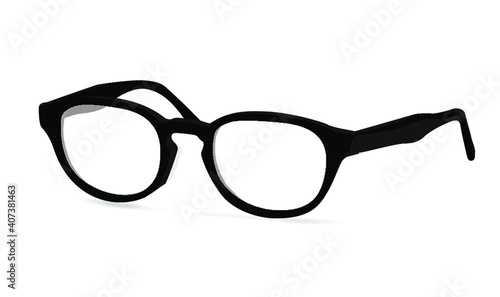 Black-rimmed glasses