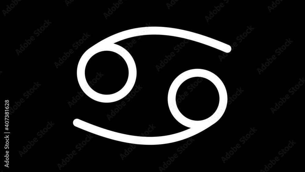 Cancer Sign or Symbol Animation on Black Background Cancer Sign or Symbol Animation on Black Background