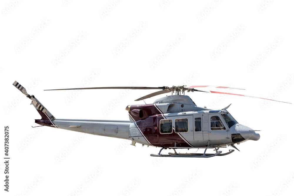 A helicopter with a white background
