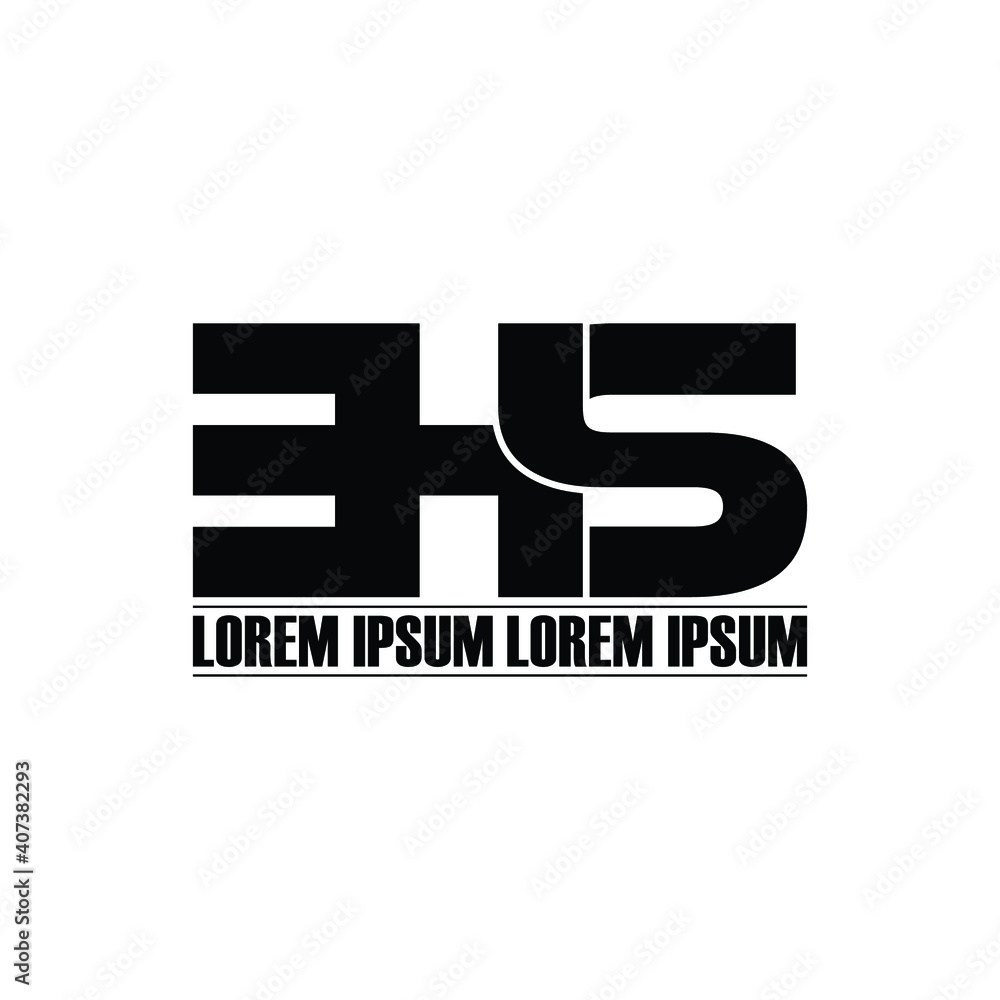 EHS letter monogram logo design vector