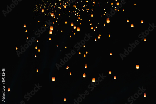 Quadro su tela Yee peng Lanna Festival in Chiangmai