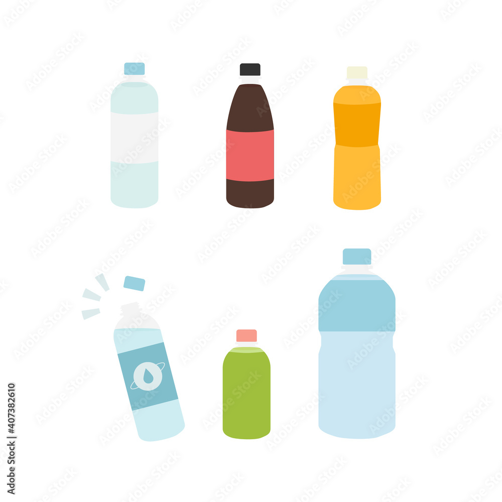 いろんな飲みものとペットボトルイラスト素材 いろんな飲みものとペットボトルイラスト素材
