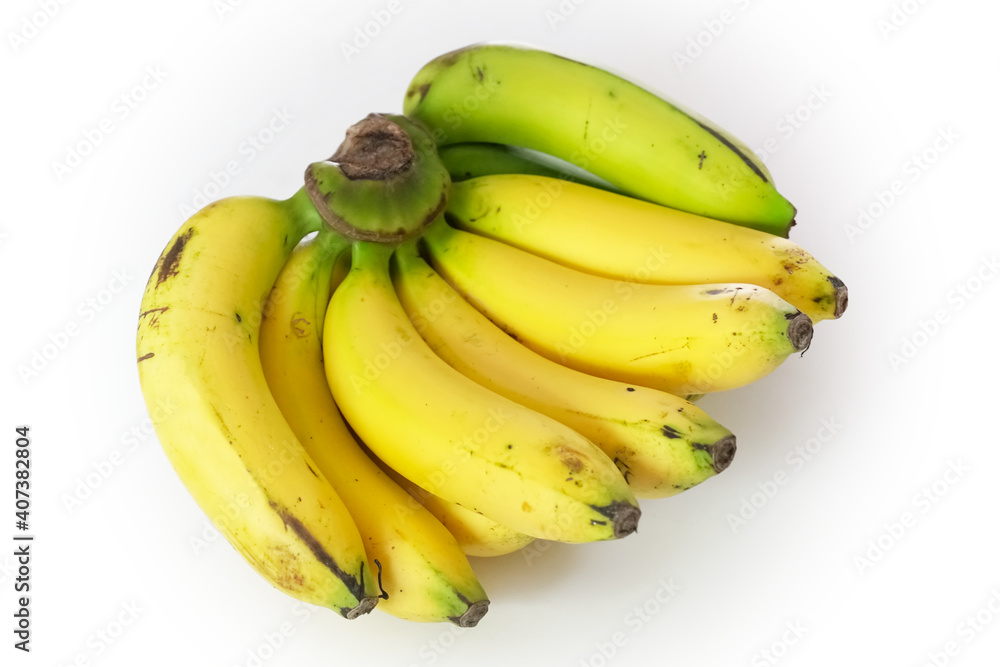 Fresh bananas isolated on white background