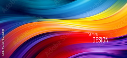 Full color flow wave trendy background. Background for presentation, brochure, booklet, poster. Vector illustration