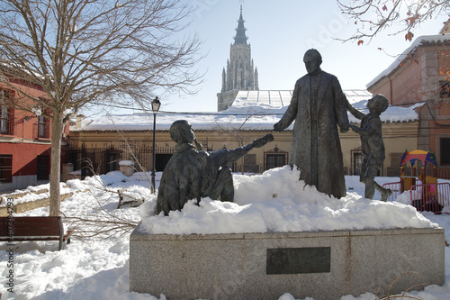 Descriptive photographic series of the great snowfall Filomena on the city of Toledo, Spain, in January 2021 photo