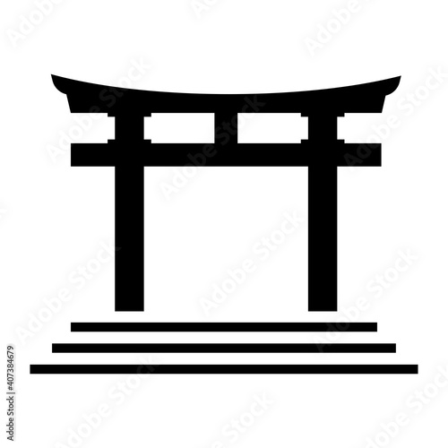 japanese shrine icon illustration. Torii gate icon.