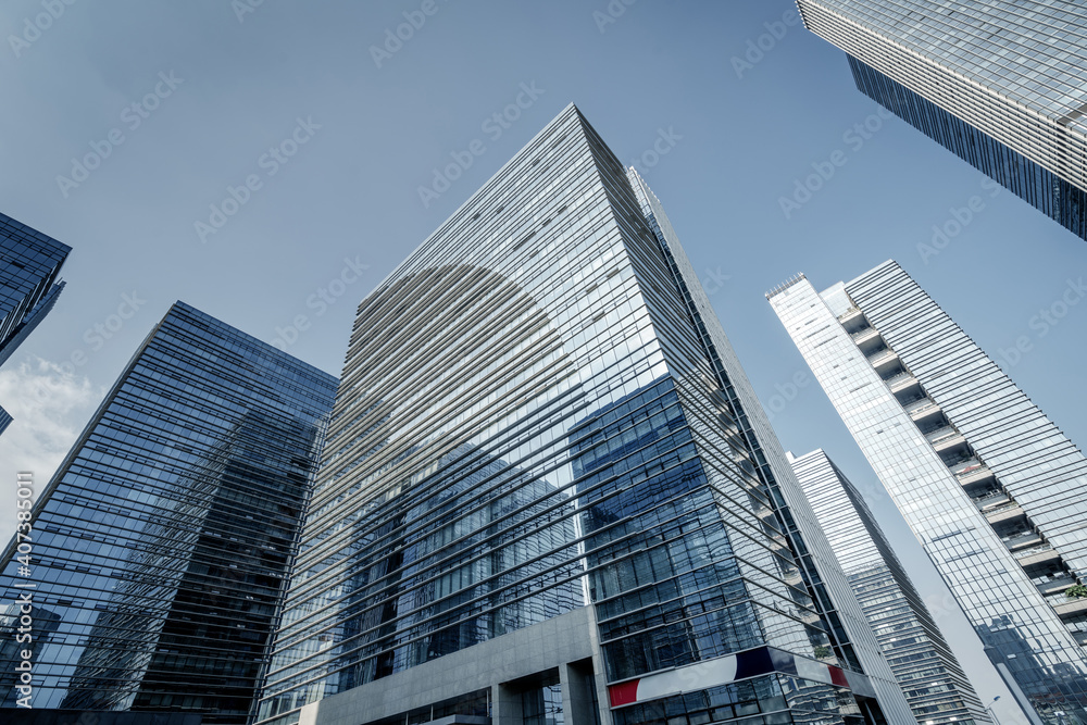 Obraz premium Modern skyscrapers in the business district, Xiamen, China.