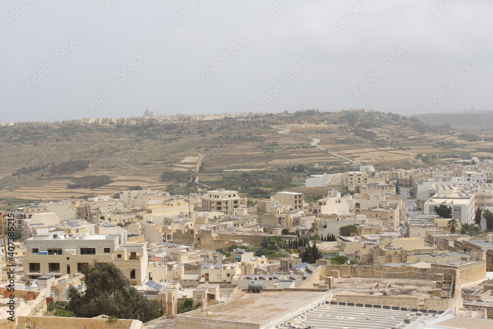 Vue aérienne depuis Cathédrale Notre-Dame-de-l'Assomption de Gozo, Malte