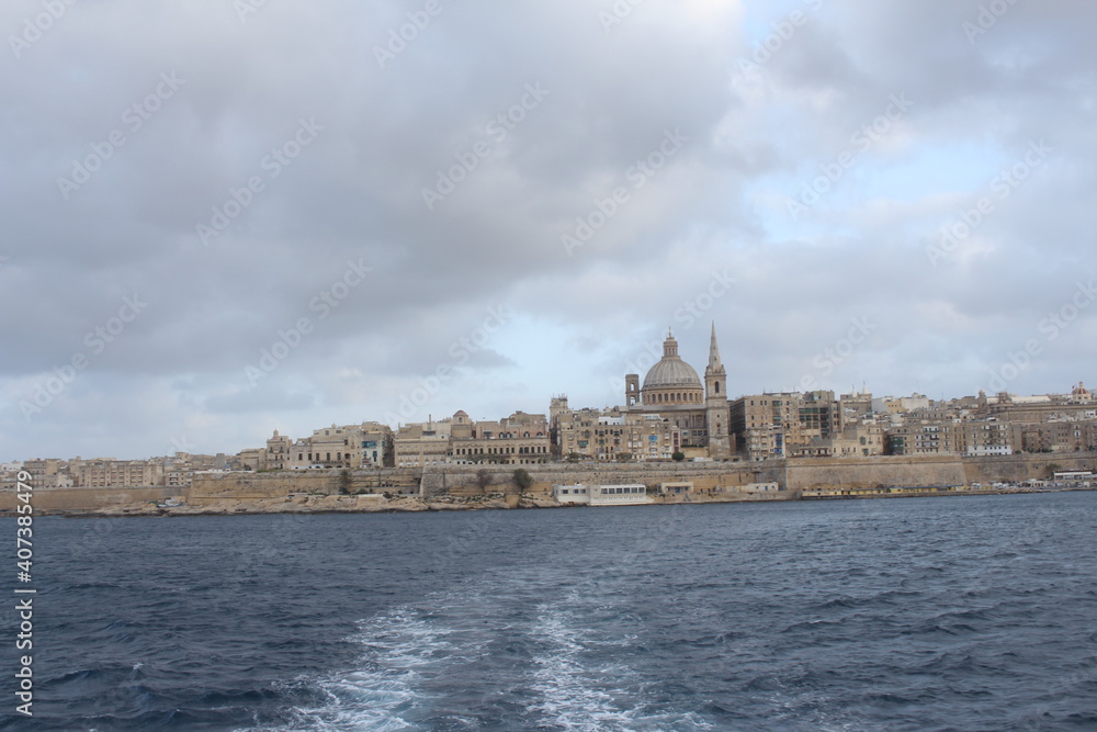 Vue des côtes de La Valette, Malte