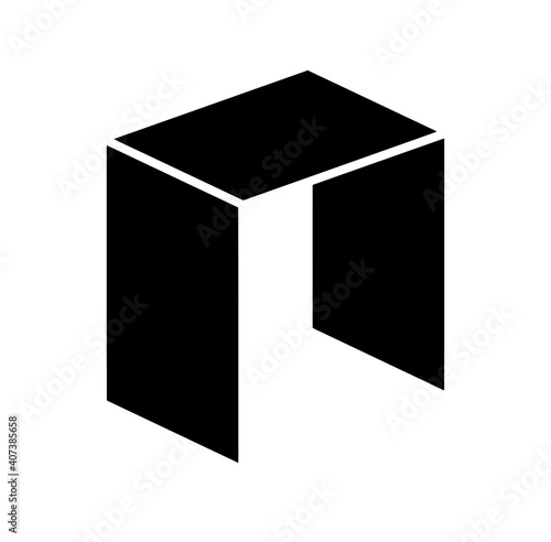 NEO black flat icon on white background