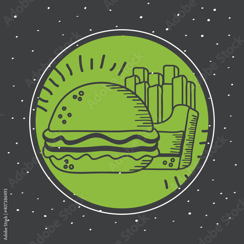 Food hand draw and block style symbol collection vector design