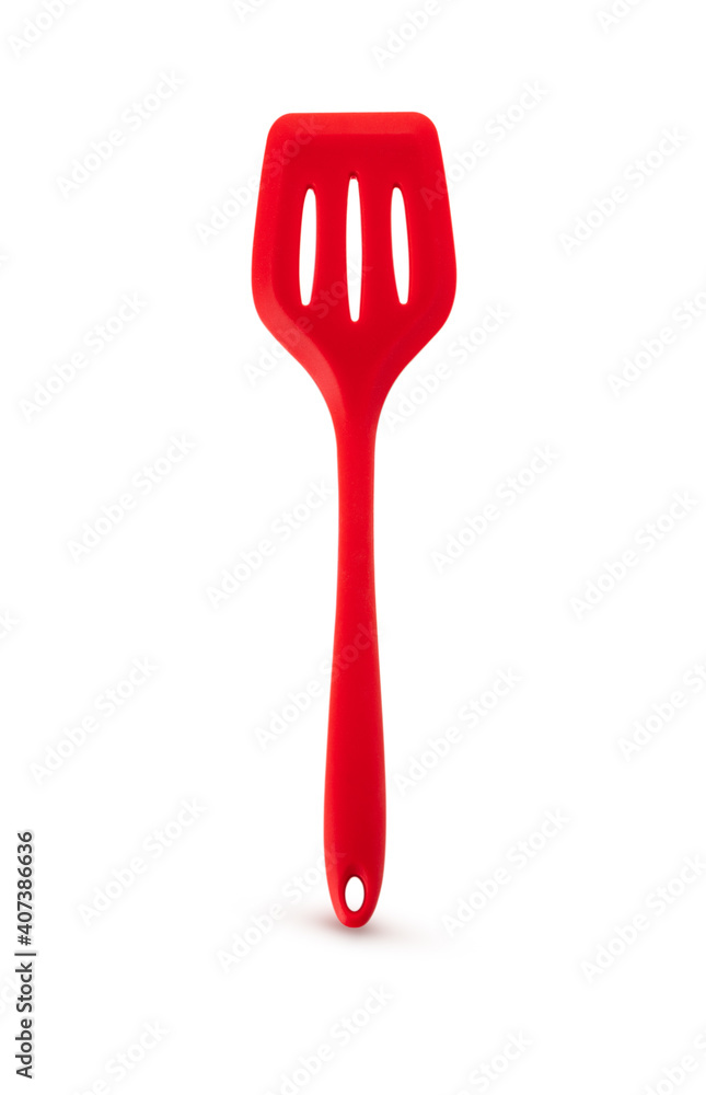 red color spatula on white background red color spatula on white background