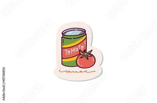 Tomato sauce doodle sticker design