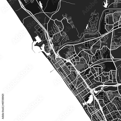 Oceanside, UnitedStates dark vector art map