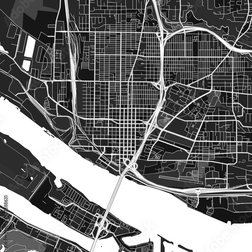 Vancouver, UnitedStates dark vector art map