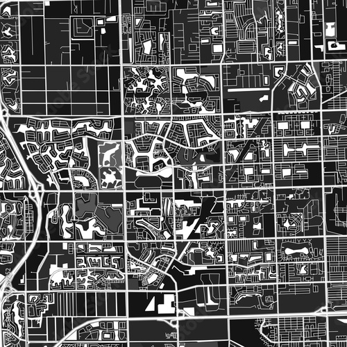 PembrokePines, UnitedStates dark vector art map