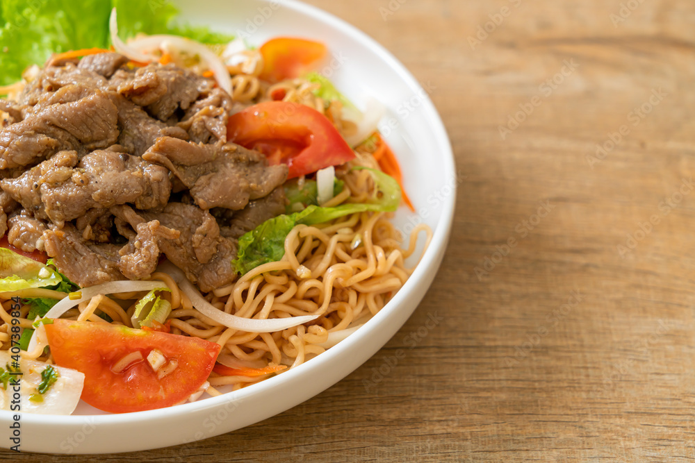 instant noodle spicy salad with pork instant noodle spicy salad with pork