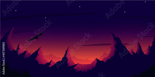 landscapes artwork illustraiton nature hill mountain vector 