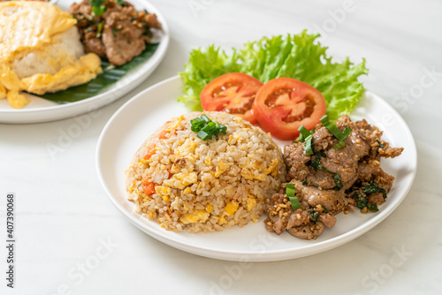 fried rice with grilled pork