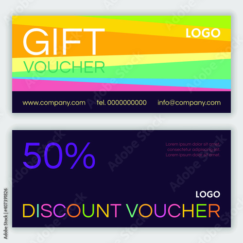 Discount voucher design. Vector illustration