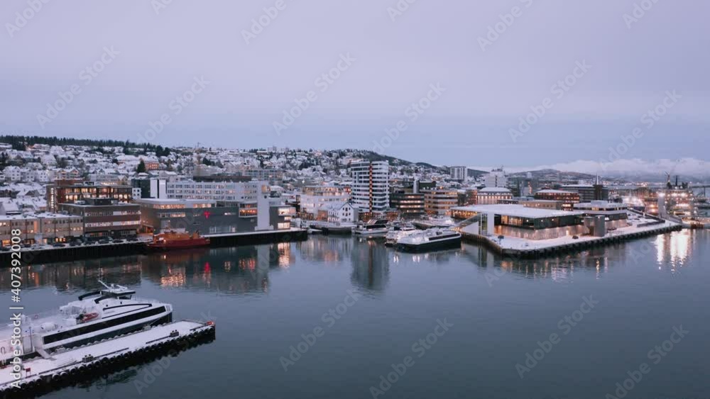 Arial overview of the arctic city tromsø Arial overview of the arctic city tromsø