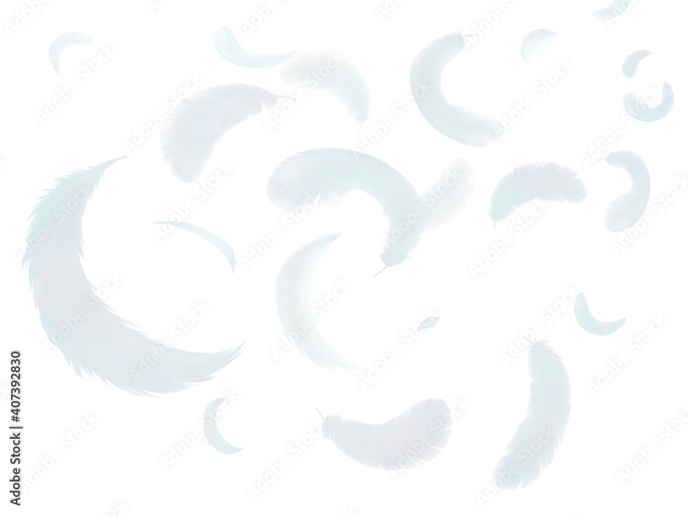 宙に舞う白い羽 Stock イラスト Adobe Stock
