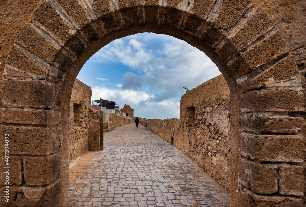 Travel destination Morocco: going out for a walk through old town kasbah