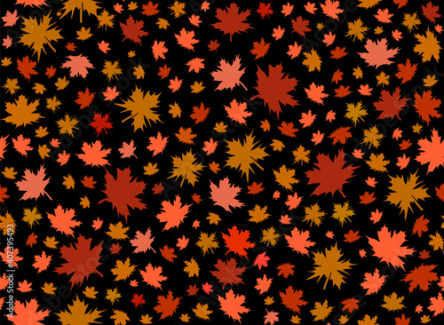Colorful decorative vector seamless pattern with autumn maple leaves