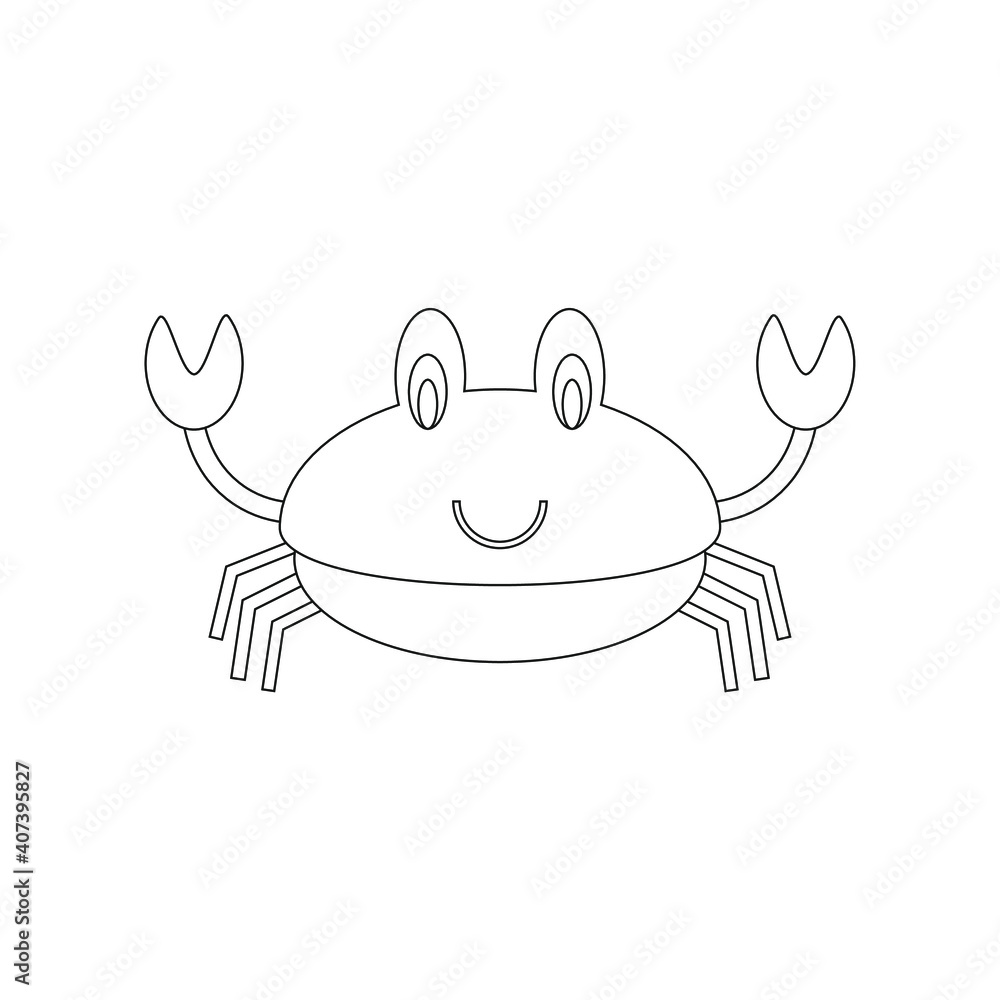 childish illustration, of crab on white background childish illustration, of crab on white background