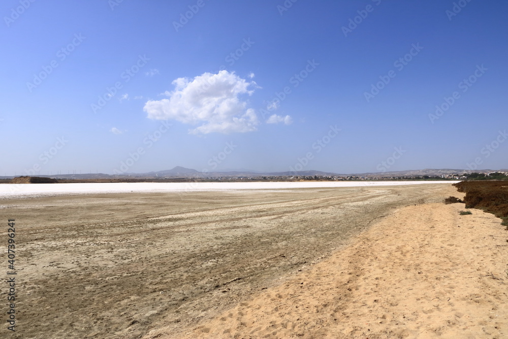 Beautiful Salt Lake in Larnaca, Cyprus. Natural background. Landscape Beautiful Salt Lake in Larnaca, Cyprus. Natural background. Landscape