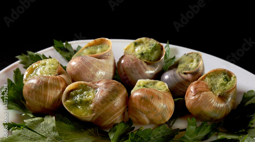 Grape snails on a platter