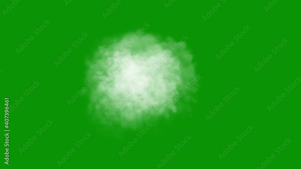 White smoke clouds motion graphics with green screen background White smoke clouds motion graphics with green screen background