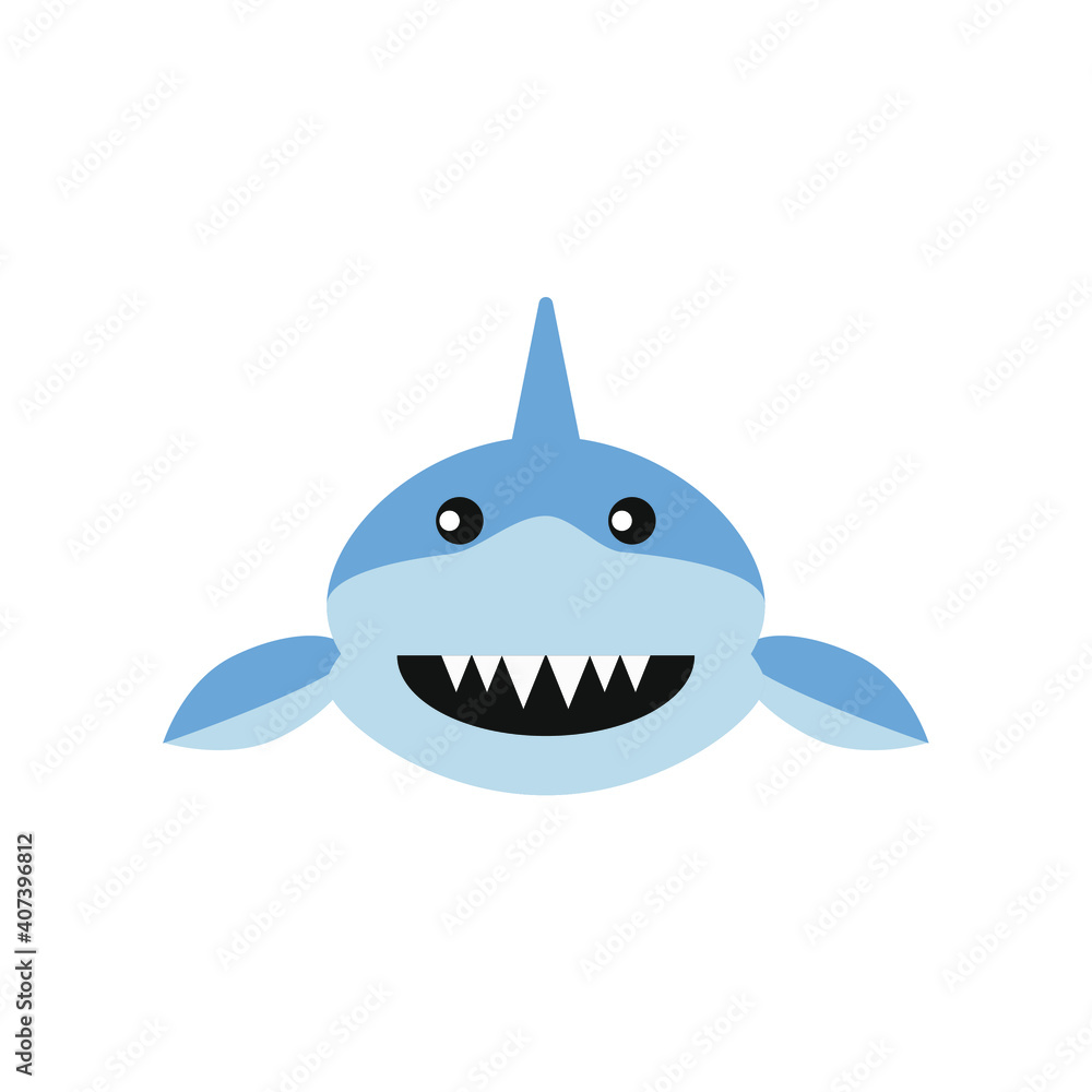 childish illustration, of shark on white background childish illustration, of shark on white background