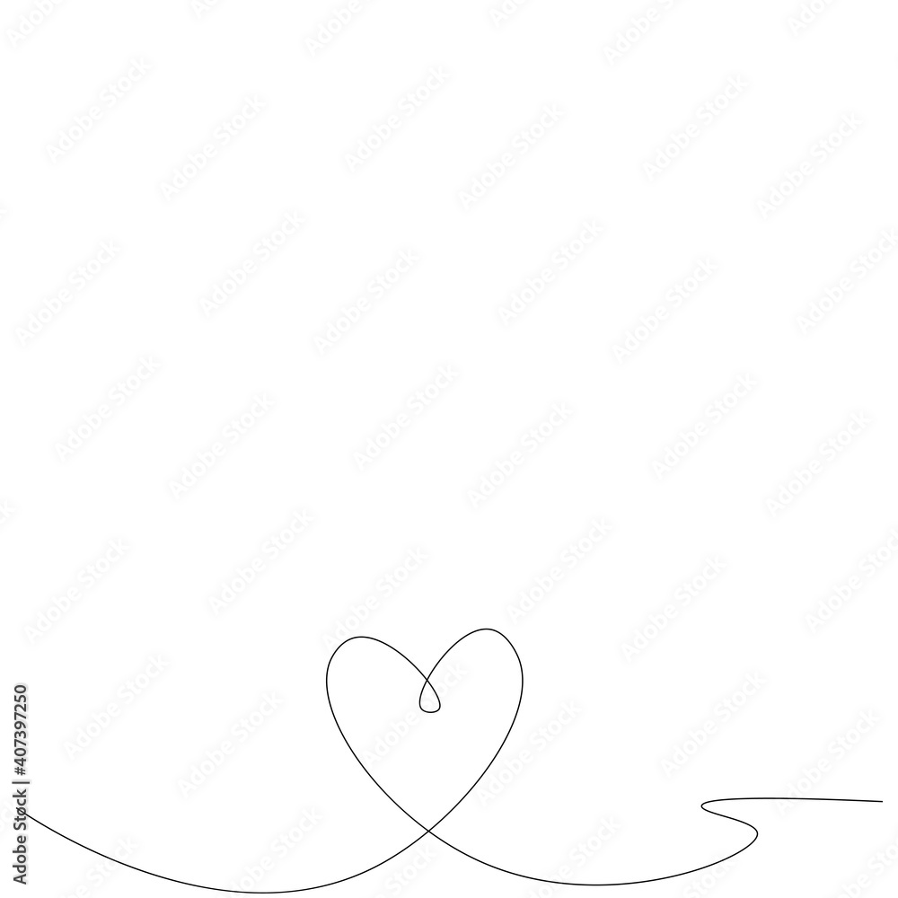 Love heart vector, continuous one line drawing. Vector illustration Love heart vector, continuous one line drawing. Vector illustration