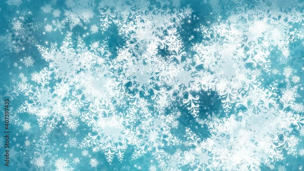 Blue winter background with flying snowflakes Blue winter background with flying snowflakes
