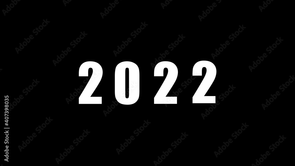 2022 New year number on black isolated background. Font background and typography concept. 2022 New year number on black isolated background. Font background and typography concept.